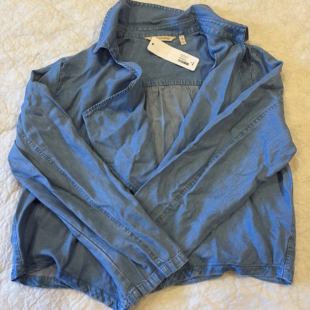 Soft Surroundings Light Blue Denim Jacket - Picture 3 of 5